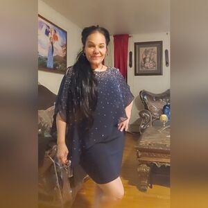 Elegant Black Dress with Rhinestone Accents